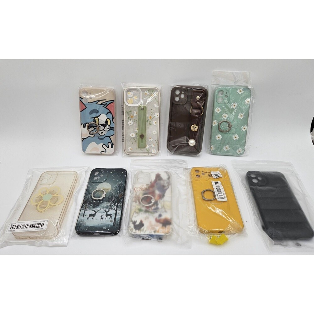 IPhone 11 Case Lot Of 9 Unbranded Cases Chickens Tom n Jerry Flowers Deer Yellow